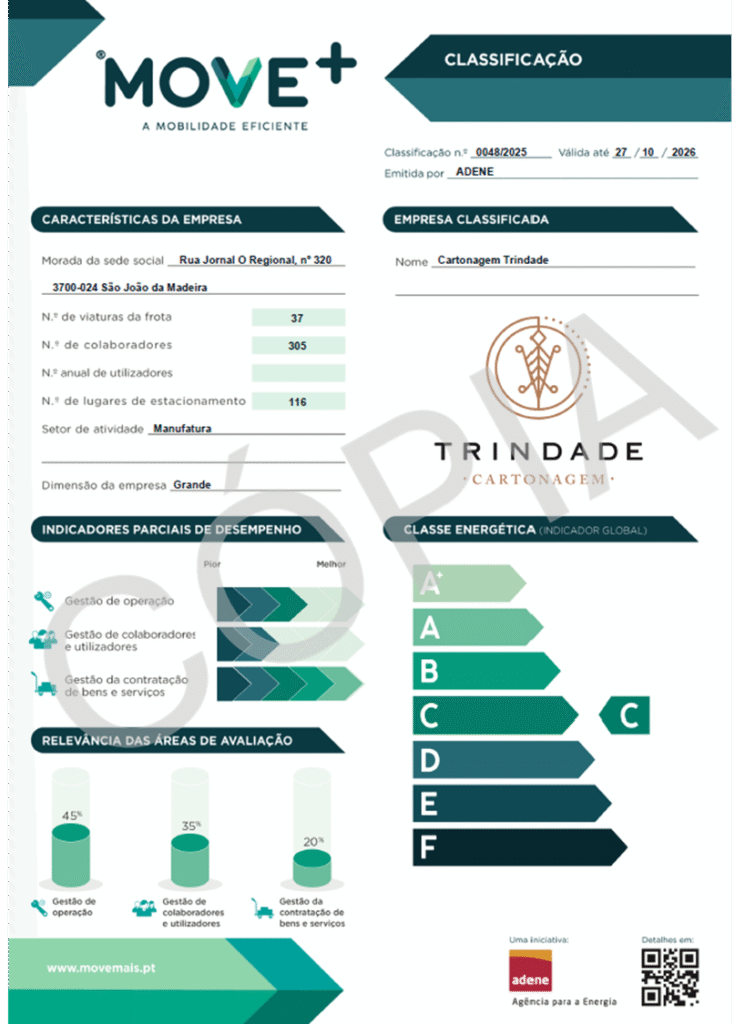Classificação MOVE+ Empresas Cartonagem Trindade